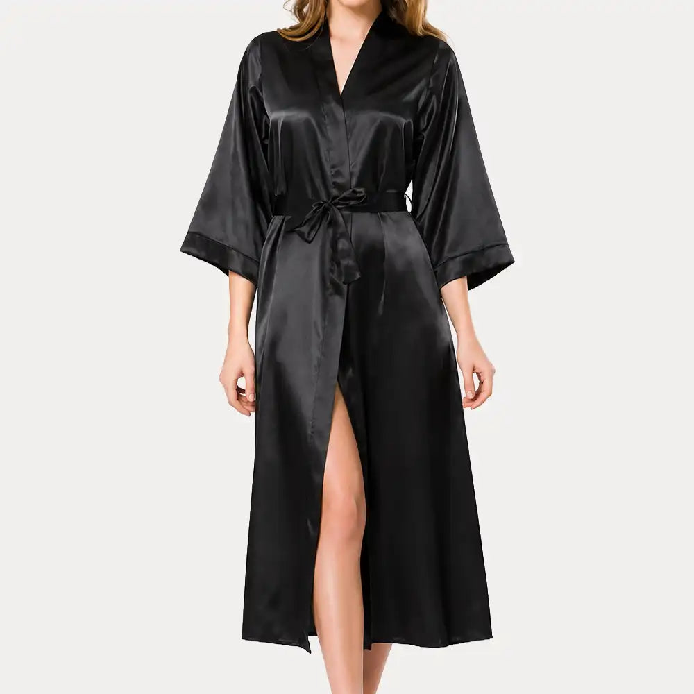 La Joie short satin luxury gown